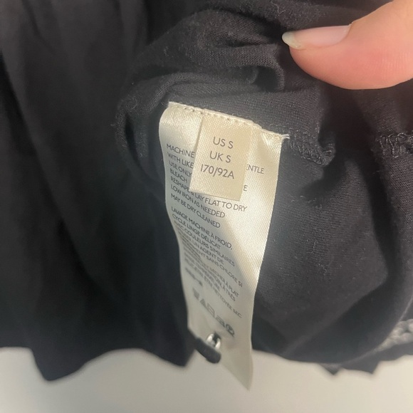 Anthropologie Maeve Winona Lace Top Peasant Shirt Size Small Black Puff Sleeves - Picture 4 of 8